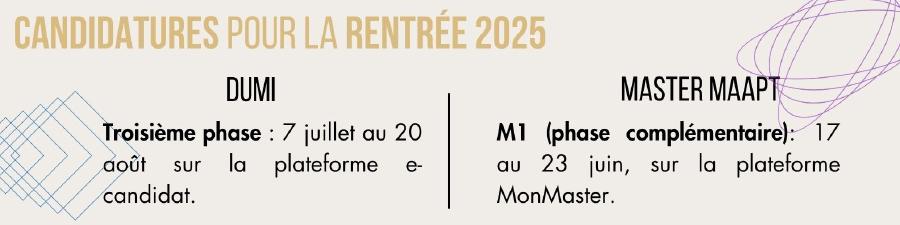 calendrier candidatures 2025