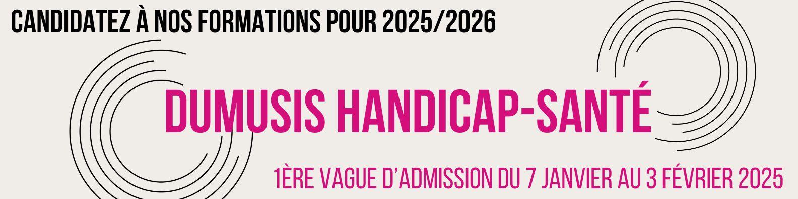 dates de candidatures du DUMUSIS 2025 - 2026